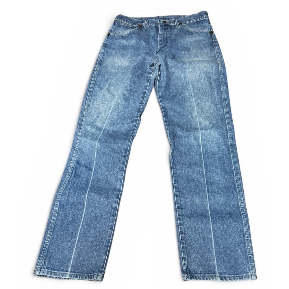 Wrangler Mens Jeans 30x32 Blue Denim Straight Leg High Rise Western